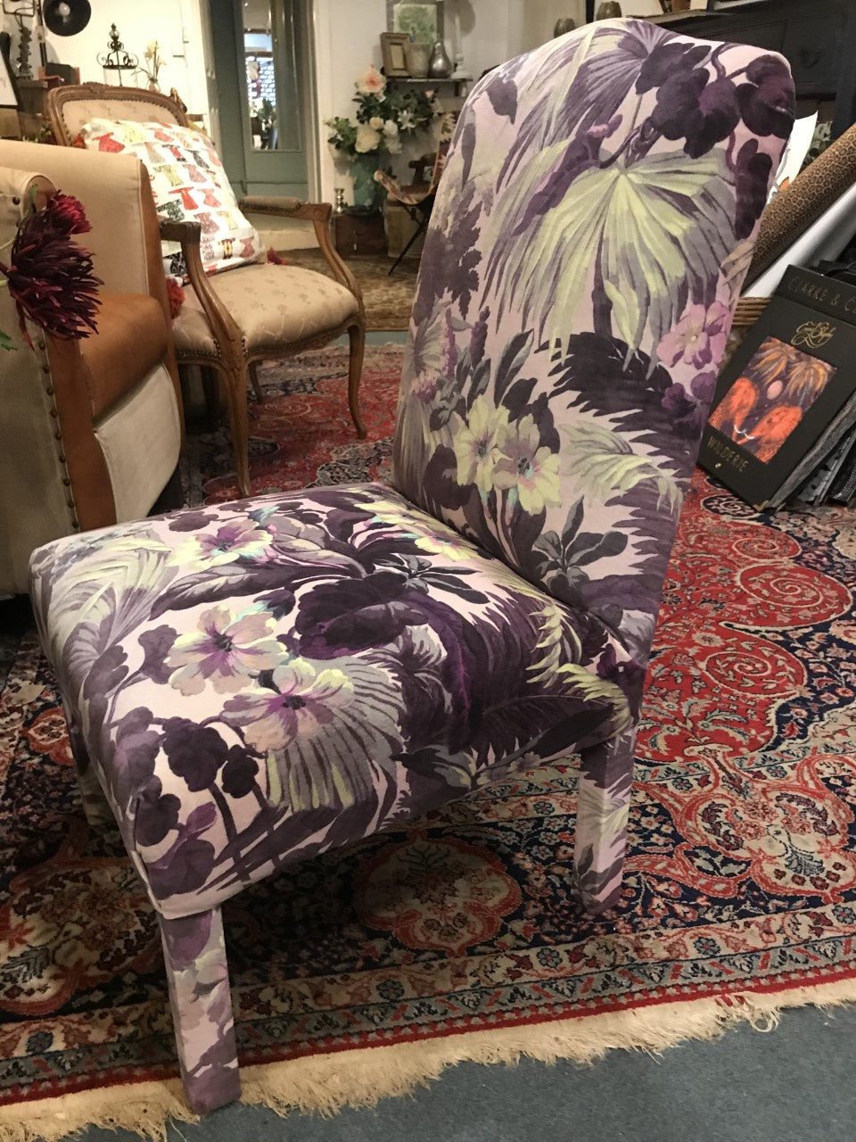 Velvet Chair Vintage Reupholstered In House Of Hackney Limerance